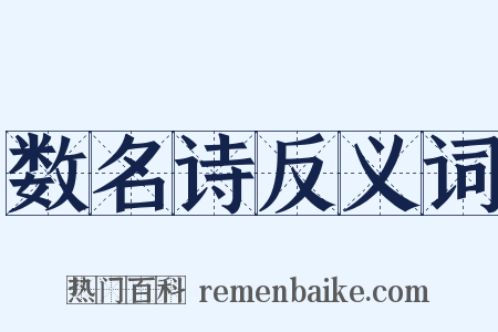 数名诗反义词是什么意思的图片